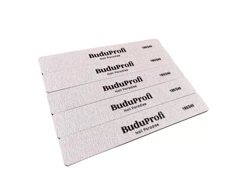 Pack de 5 Limas de Uñas, Recta Ancha, Doble Cara, 4 mm de Grosor.