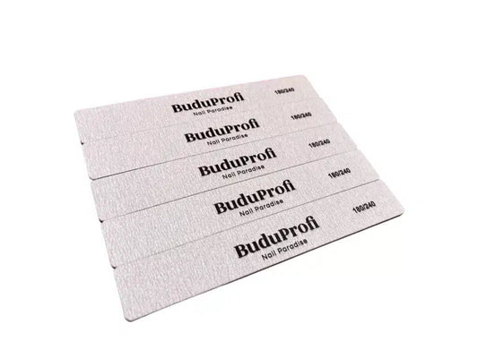 Pack de 5 Limas de Uñas, Recta Ancha, Doble Cara, 4 mm de Grosor.