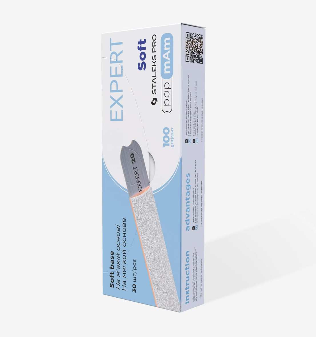 Staleks Limas Desechables Blancos De PapmAm 150grit(Con Capa De Espuma Suave) EXPERT 20 (25 Unidades)