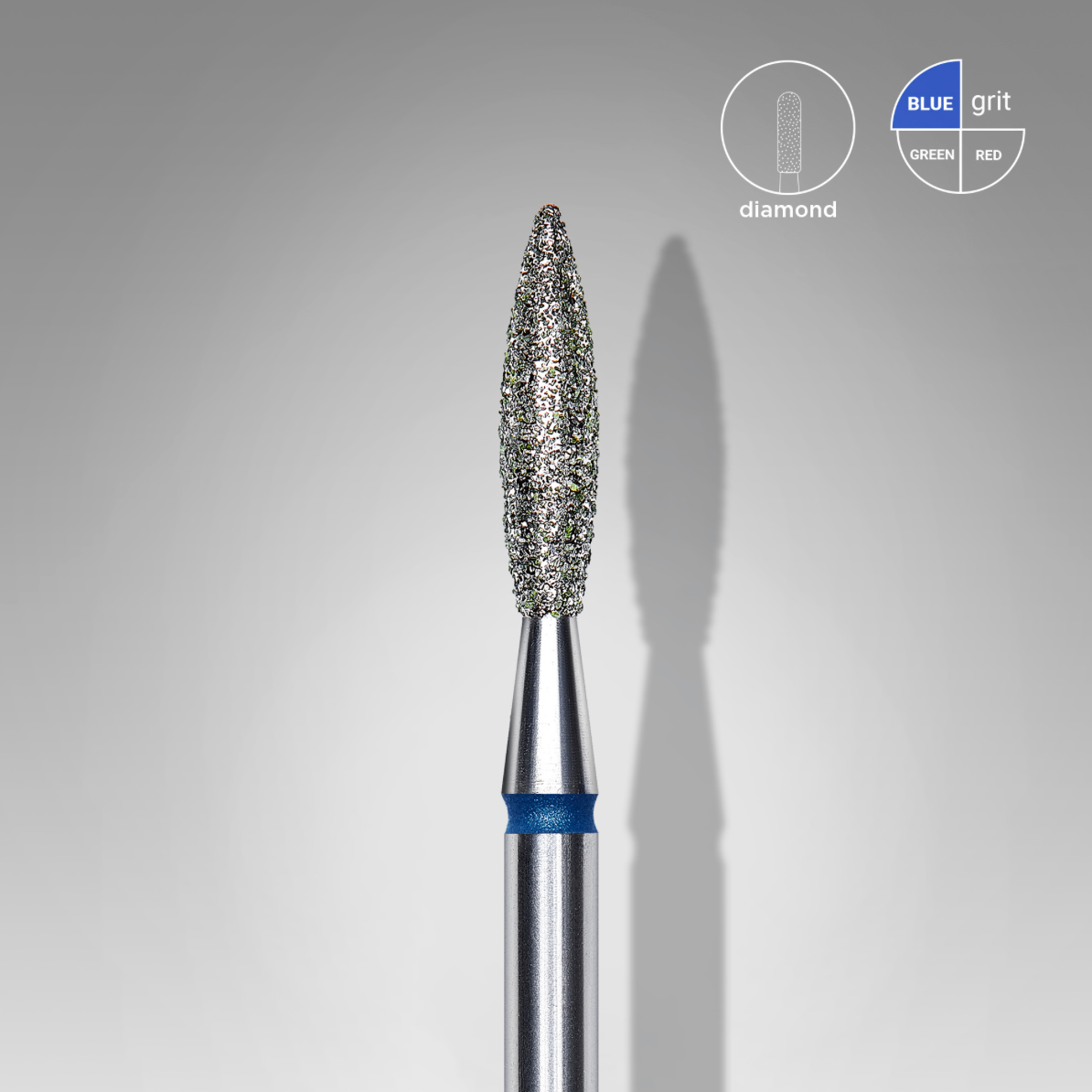 Fresa Staleks "llama" roja/azul 2.3 mm / parte activa 10mm