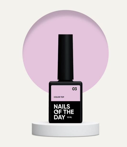 NAILSOFTHEDAY Color Top 03 — top rosa empolvado sin capa pegajosa para uñas, 10 ml.