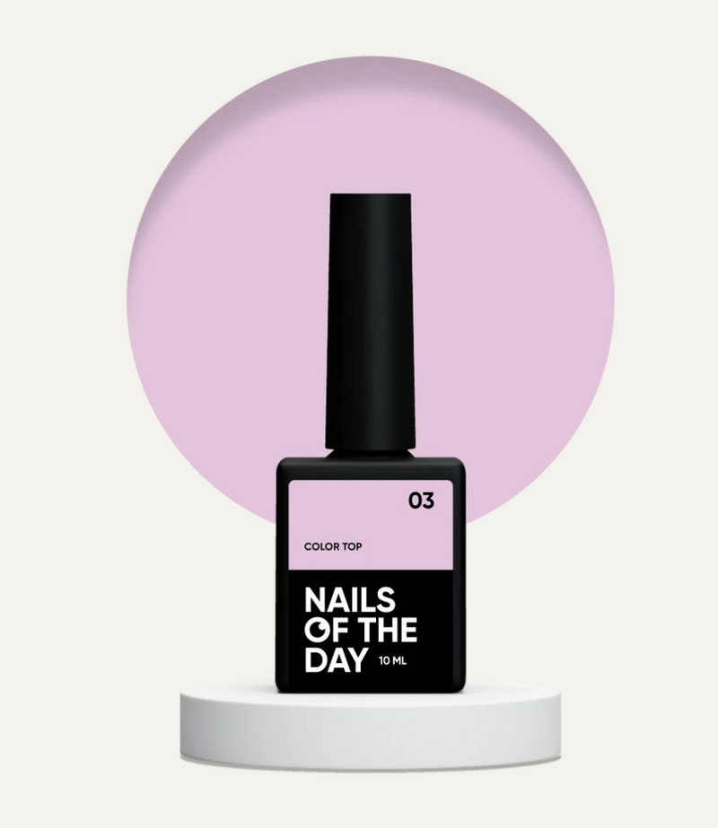 NAILSOFTHEDAY Color Top 03 — top rosa empolvado sin capa pegajosa para uñas, 10 ml.