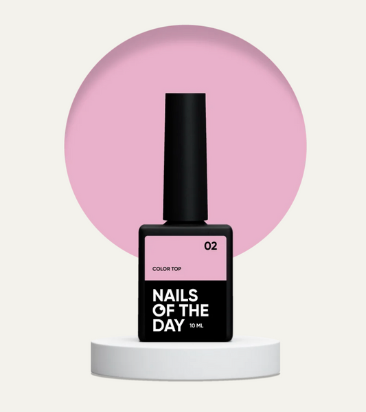 NAILSOFTHEDAY Color Top 02 — top nude rosa sin capa pegajosa para uñas, 10 ml.