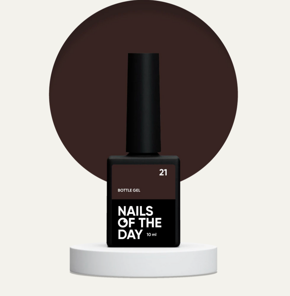 NAILSOFTHEDAY Bottle Gel 21 – gel ultrafuerte marrón frío, 10 ml
