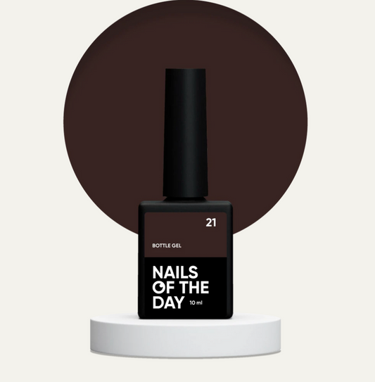 NAILSOFTHEDAY Bottle Gel 21 – gel ultrafuerte marrón frío, 10 ml