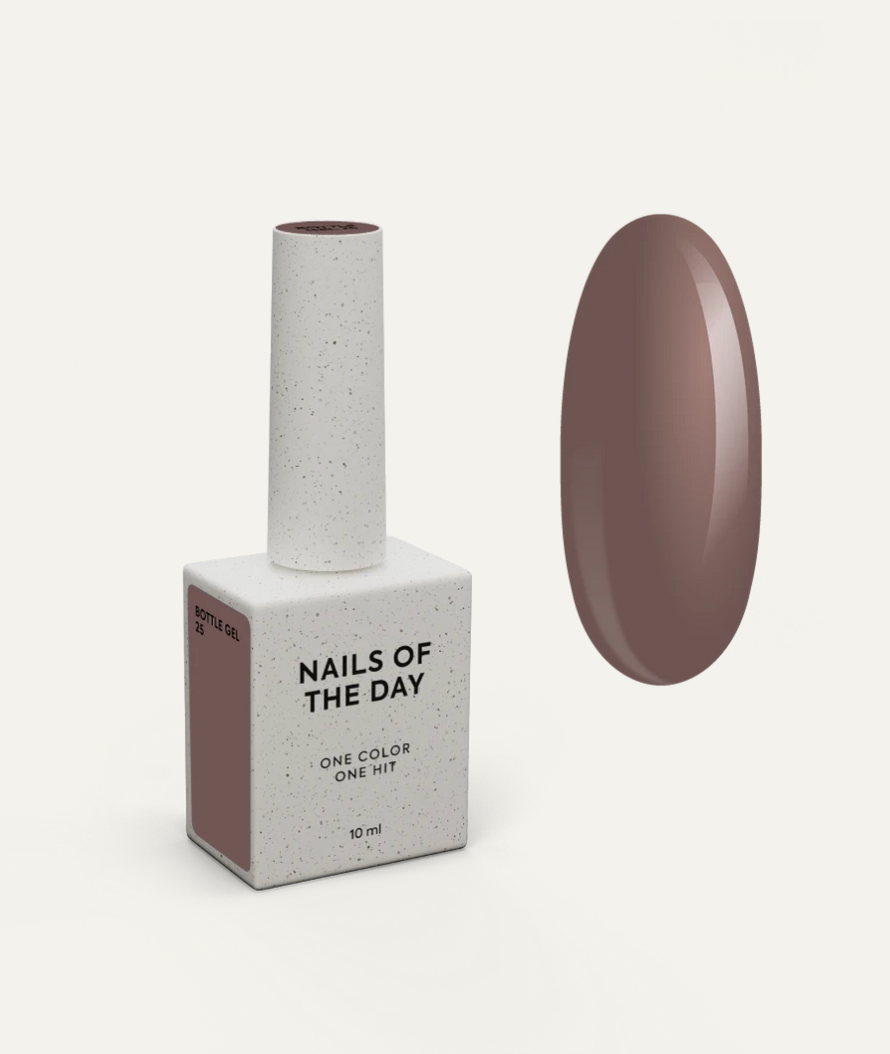 NAILSOFTHEDAY Bottle Gel 25 – gel ultraresistente beige frío para el refuerzo de uñas, 10 ml