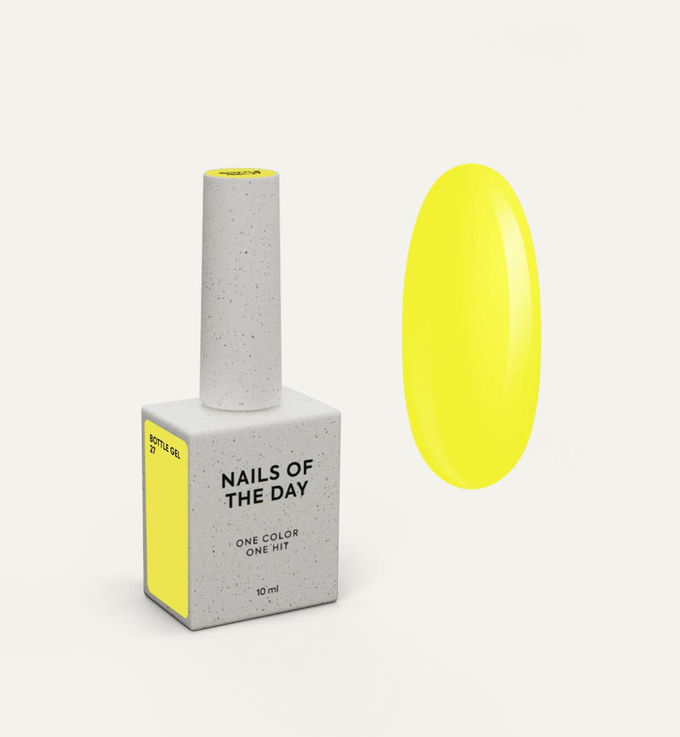 NAILSOFTHEDAY Bottle Gel 27 – gel ultraresistente amarillo neón para el refuerzo de uñas, 10 ml