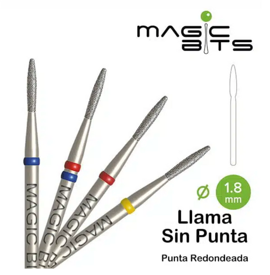 MagicBits-Biotech Fresa Diamante Llama sin Punta Rojo- Azul 1.8mm (cm18)