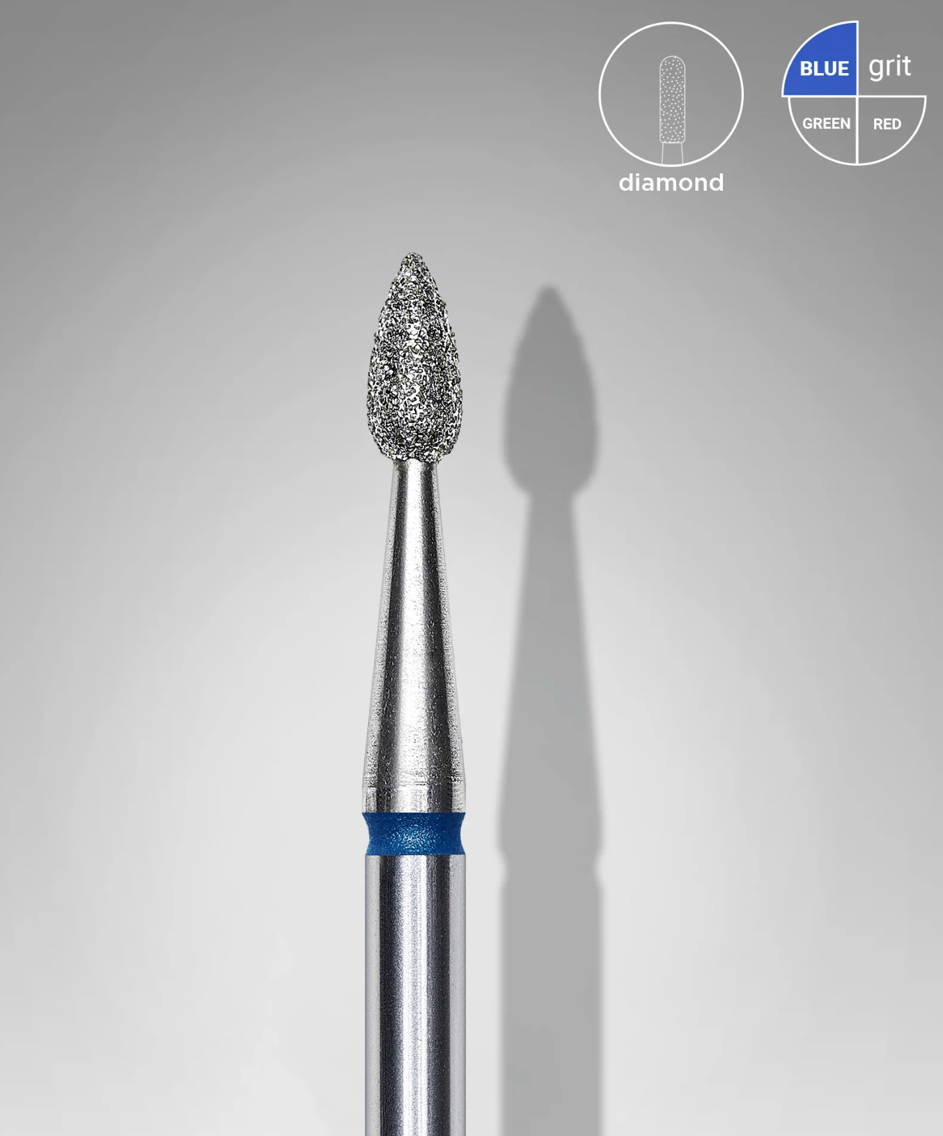 STALEKS Fresa Diamantada Tipo Gota Azul 2,3 5MM