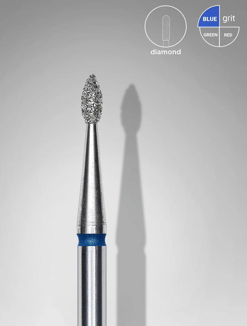 STALEKS EXPERT Fresa diamantada tipo gota azul: diámetro 1,6, parte de trabajo 4mm