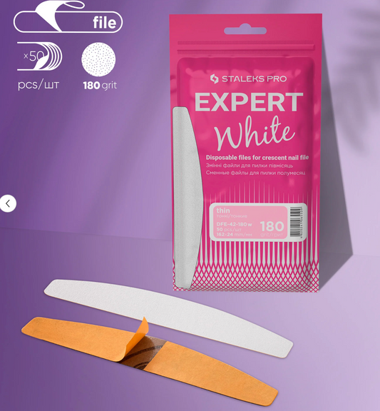 Disposable white files for crescent nail file EXPERT thin