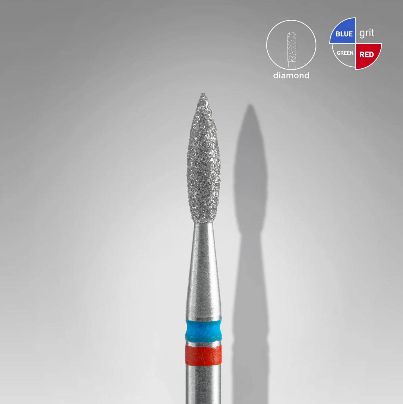 Broca de diamante para clavos DUO flame rojo-azul EXPERT diámetro de la cabeza 2,1 mm / pieza de trabajo 8 mm