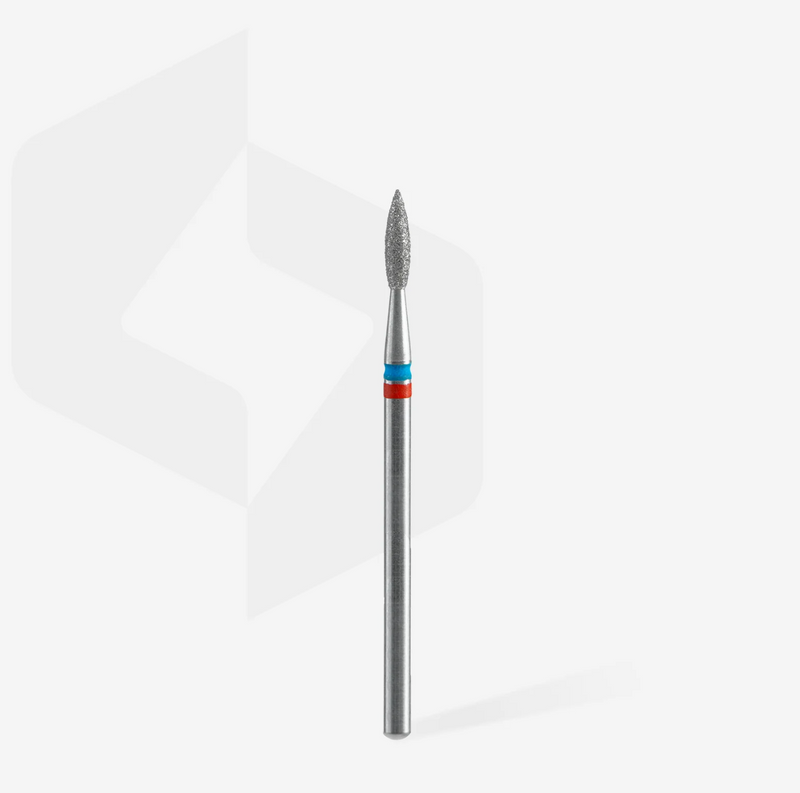 STALEKS EXPERT Fresa diamantada tipo llama roja/azul: diámetro 2,1 mm, parte de trabajo 8 mm