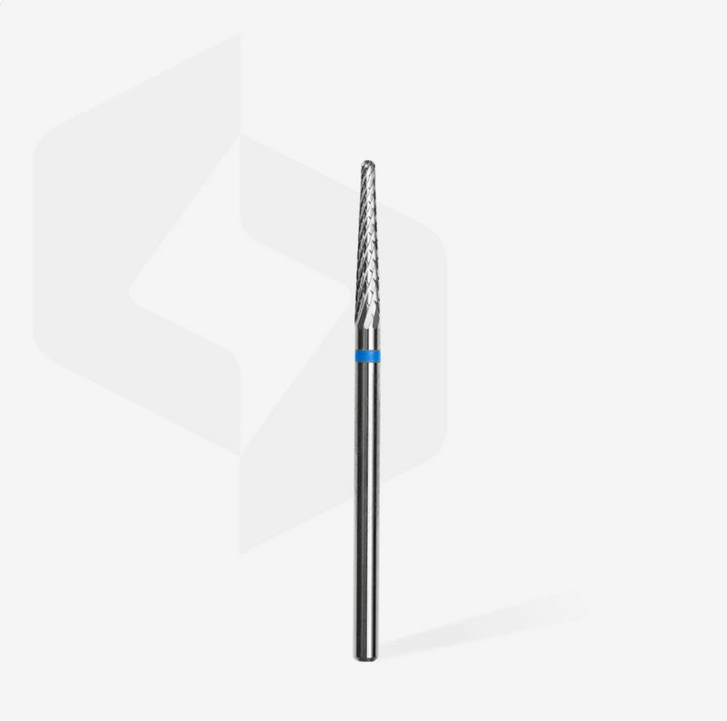 STALEKS EXPERT Fresa de carburo tipo cono azul, diámetro de la cabeza: 2,3 mm, parte de trabajo: 14 mm