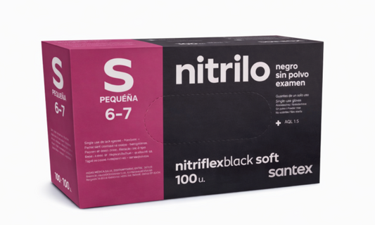 GUANTE NITRILO SIN POLVO NEGRO S