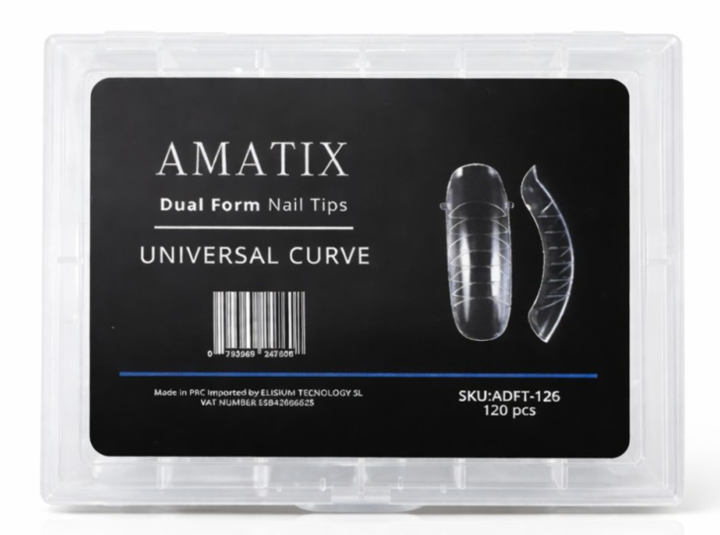 Amatix Amatix Dual Form Nail Tips Universal Curve 120uni 12 tamaños
