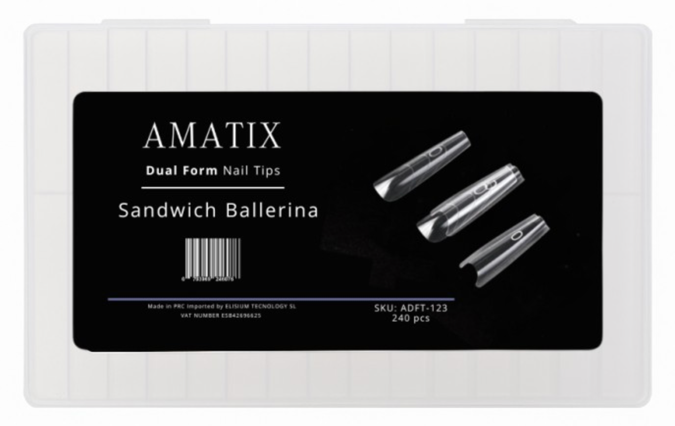 Amatix Dual Form Nail Tips Sandwich Ballerina 240uni 15 tamaños