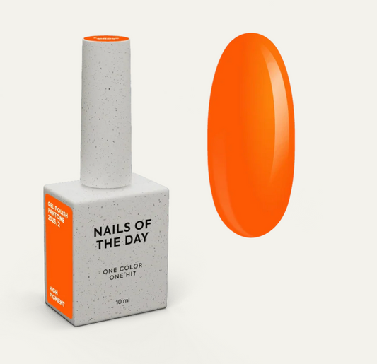 NAILSOFTHEDAY Let’s special Pantone2025/2 — esmalte semipermanente naranja neón vibrante, que cubre en una capa, 10 ml.