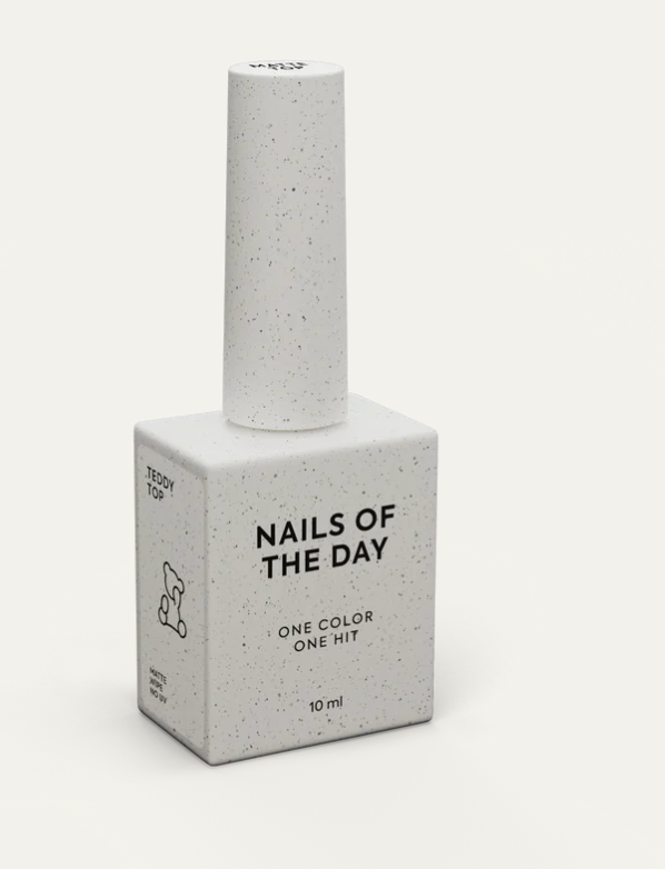 NAILSOFTHEDAY Teddy top wipe: top con efecto peluche - mate con capa pegajosa, nueva fórmula, sin filtros UV, 10 ml