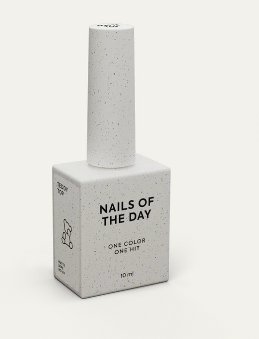 NAILSOFTHEDAY Teddy top wipe: top con efecto peluche - mate con capa pegajosa, nueva fórmula, sin filtros UV, 10 ml