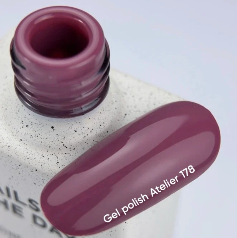 NAILSOFTHEDAY Gel Polish Atelier 178 — esmalte semipermanente rosa empolvado oscuro con cobertura en una sola capa, 10 ml