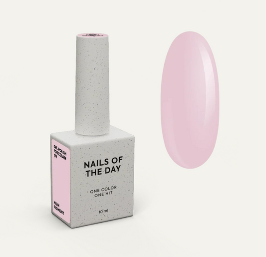NAILSOFTHEDAY Gel Polish Porcelain 179 — esmalte semipermanente rosa empolvado suave con cobertura en una sola capa, 10 ml