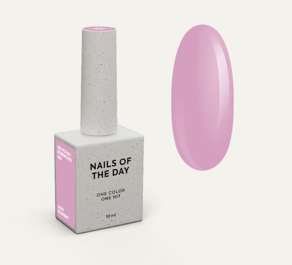 NAILSOFTHEDAY Gel Polish Rosewood 064 — esmalte semipermanente rosa empolvado con cobertura en una sola capa, 10 ml
