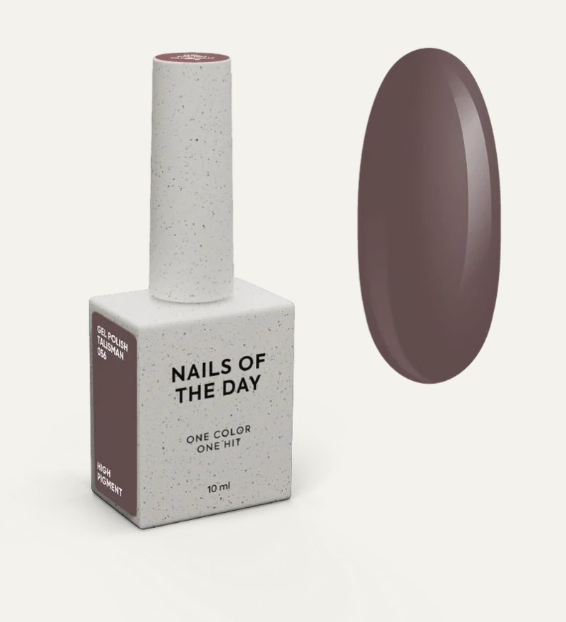NAILSOFTHEDAY Gel Polish Talisman 056 — esmalte semipermanente marrón empolvado con cobertura en una sola capa, 10 ml