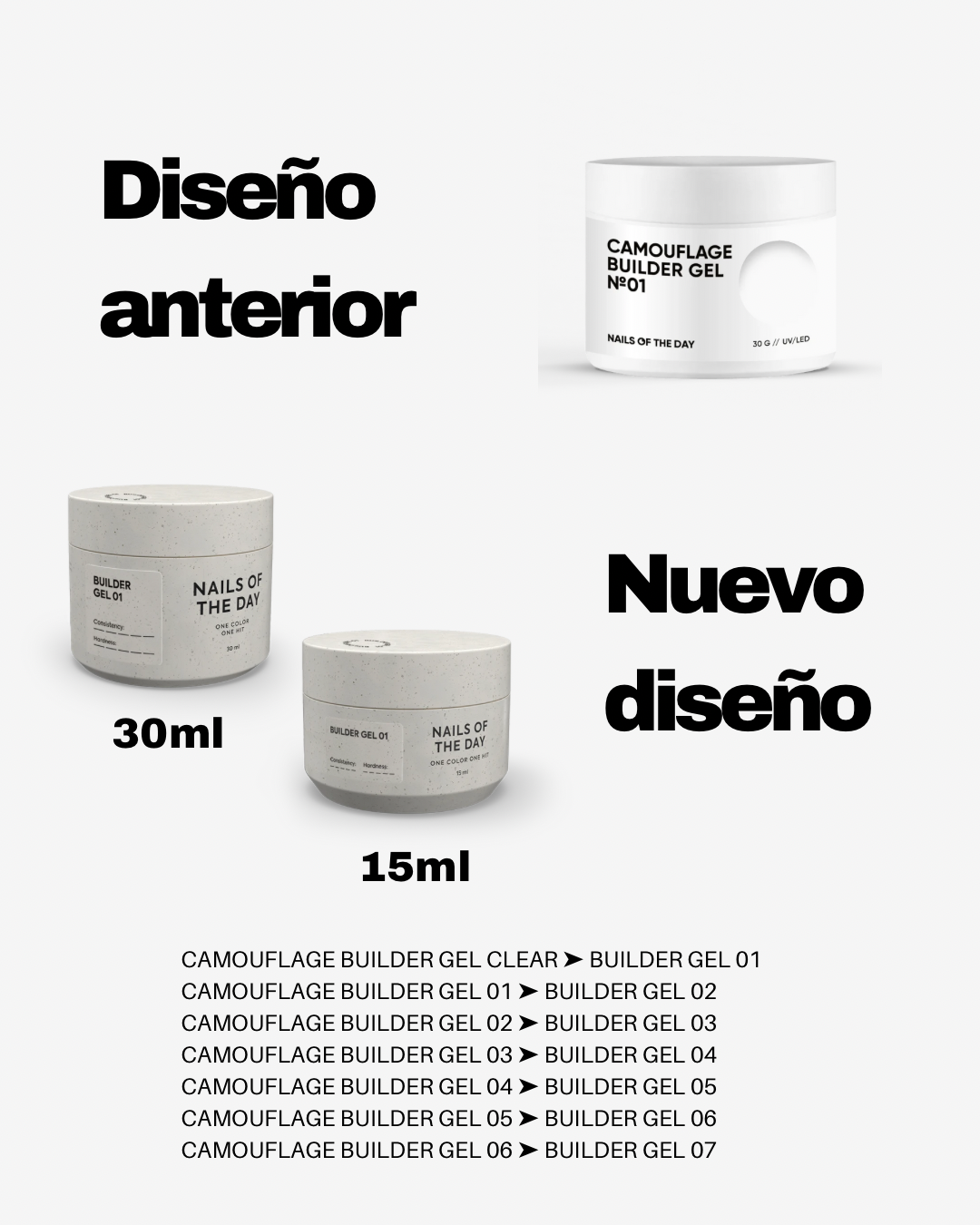 NAILSOFTHEDAY Builder Gel 03 — gel rosa suave para extensiones de uñas, 15ml-30 ml