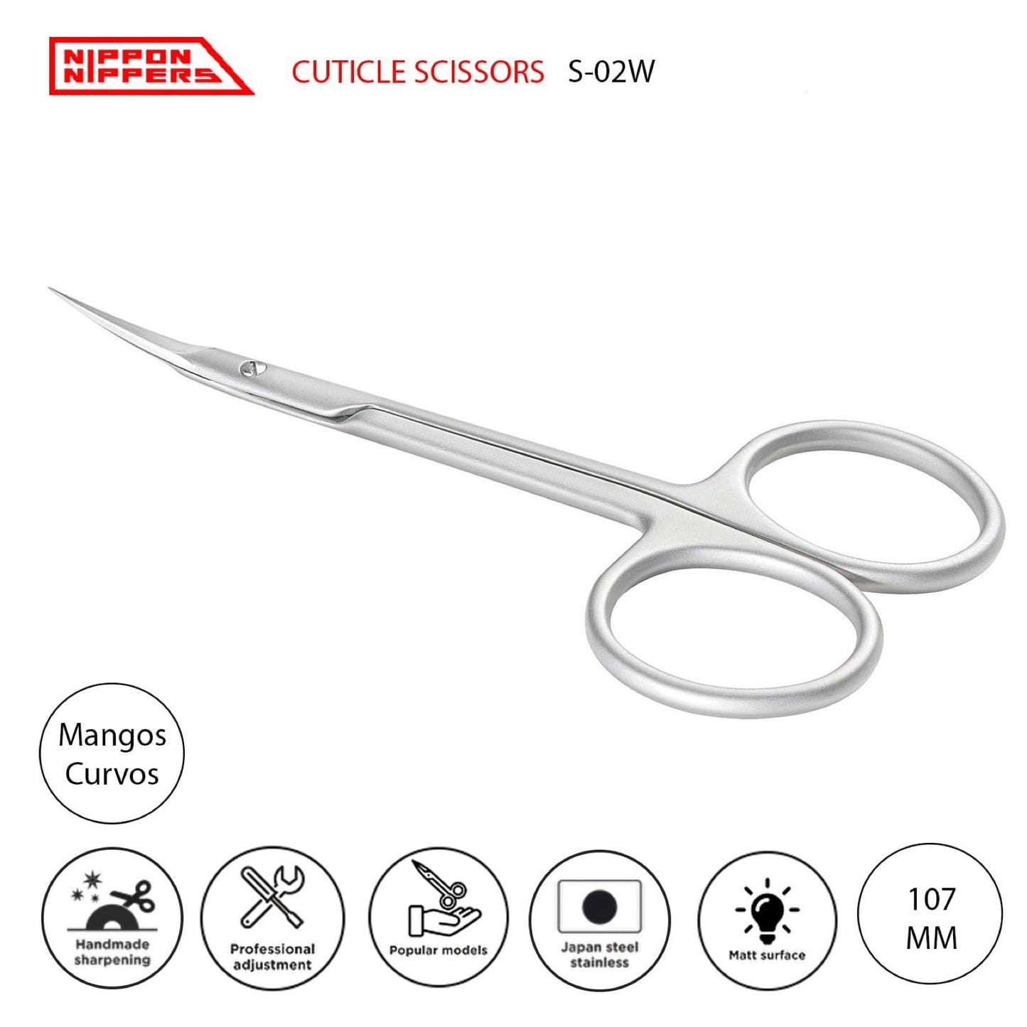 Nippon Nippers Tijeras. Serie 2. 107 mm. Mangos Curvos S-02W