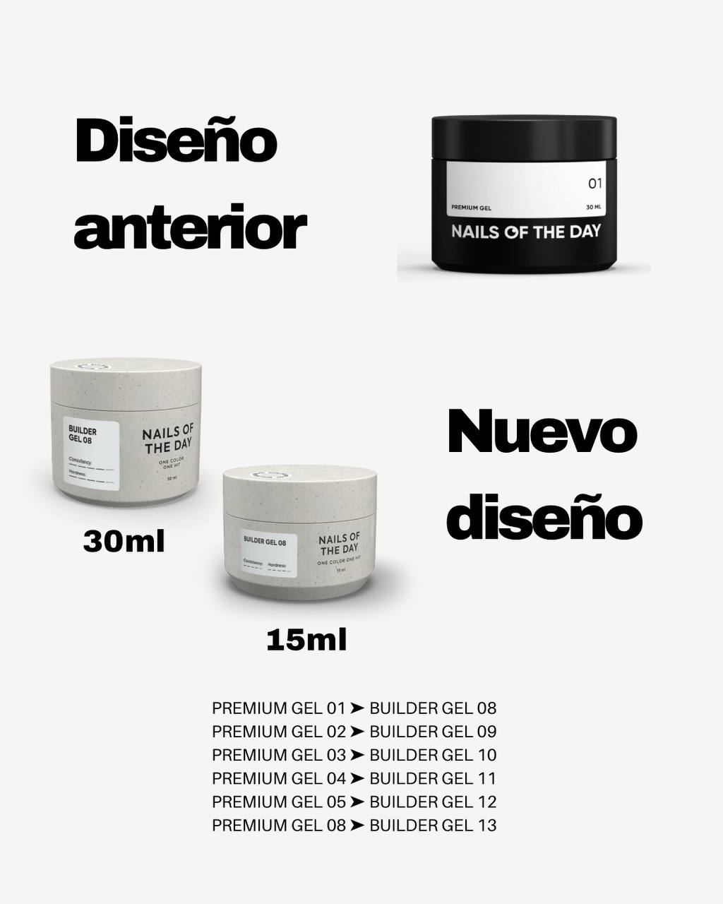 NAILSOFTHEDAY Builder Gel 09 — gel rosa lechoso para extensiones de uñas, 15ml-30 ml
