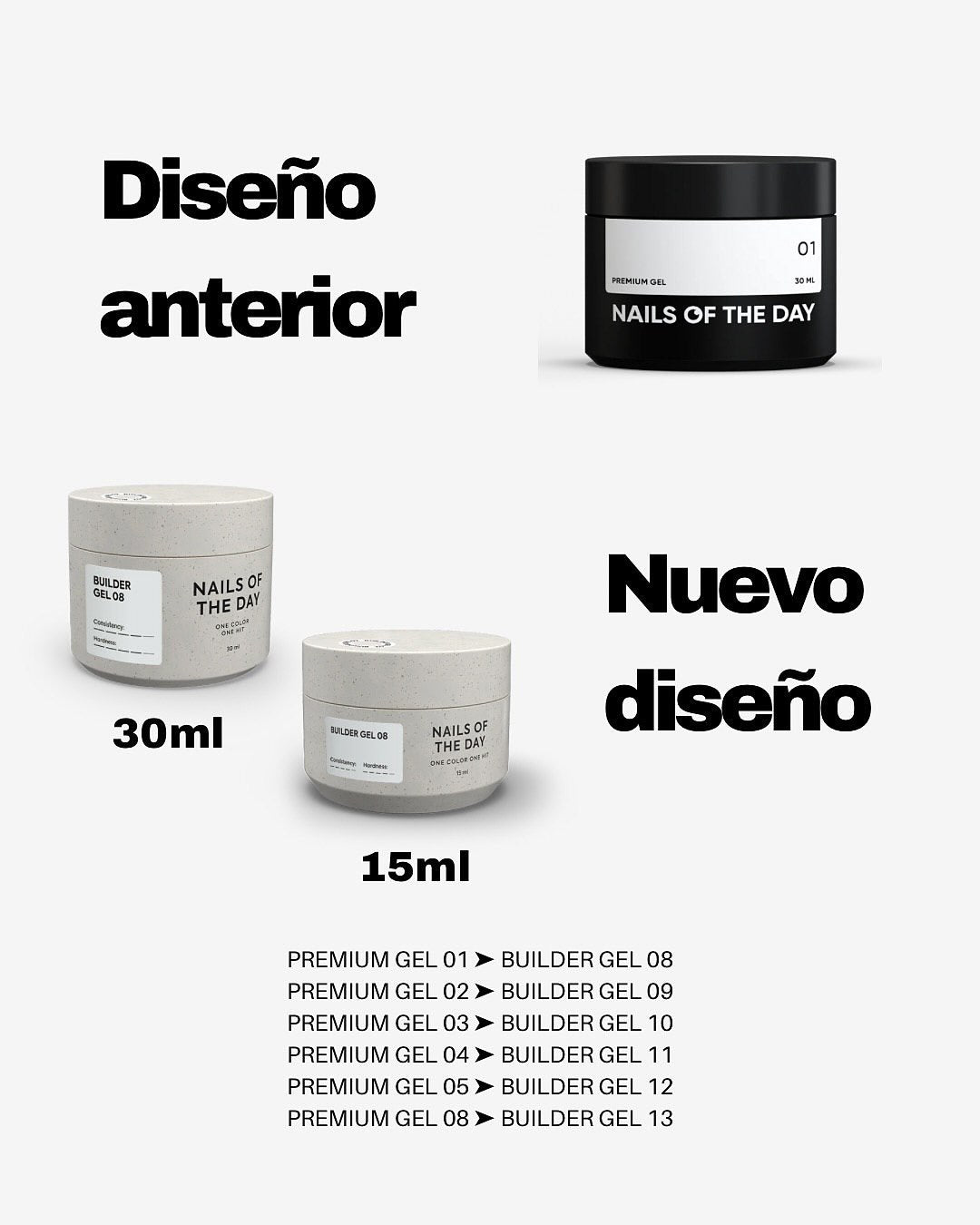 NAILSOFTHEDAY Builder Gel 11 — gel rosa claro para extensiones de uñas, 15ml-30 ml
