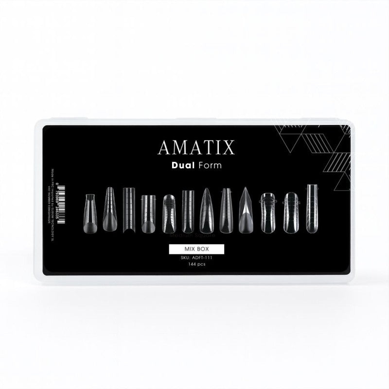 Amatix Dual Form Nail Tips Mix Box 144uni 12 tamaños