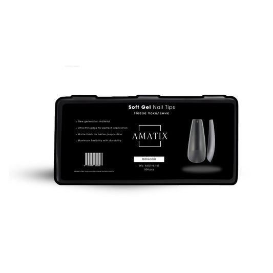 Amatix Soft Gel Nail Tips Ballerina 504uni 12 tamaños