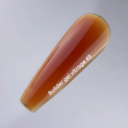 NAILSOFTHEDAY Builder gel 49 Vitrage — gel constructor vitral caramelizado para extensión de uñas, 15 ml