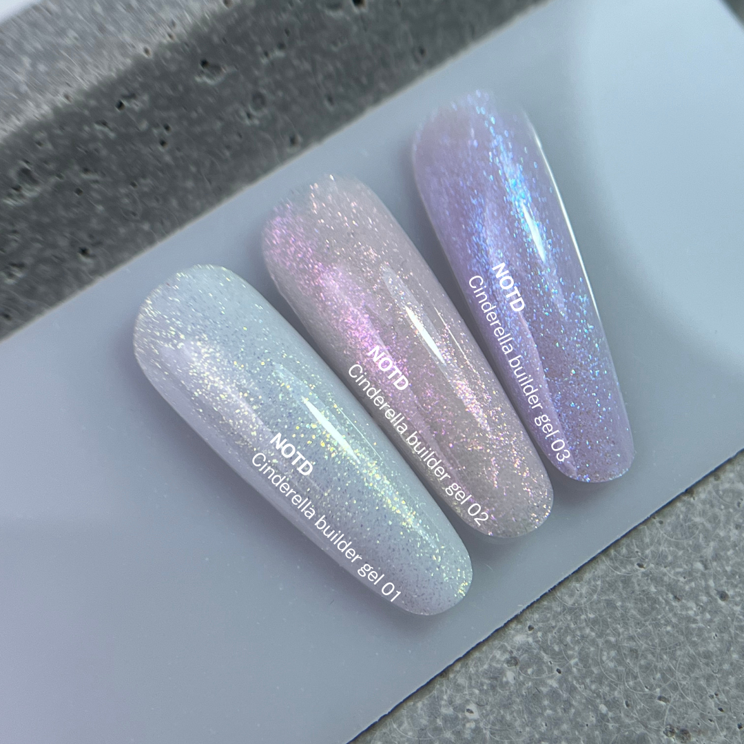 NAILSOFTHEDAY Cinderella builder gel 03 — gel constructor violeta con irisaciones perladas para uñas, 15 g