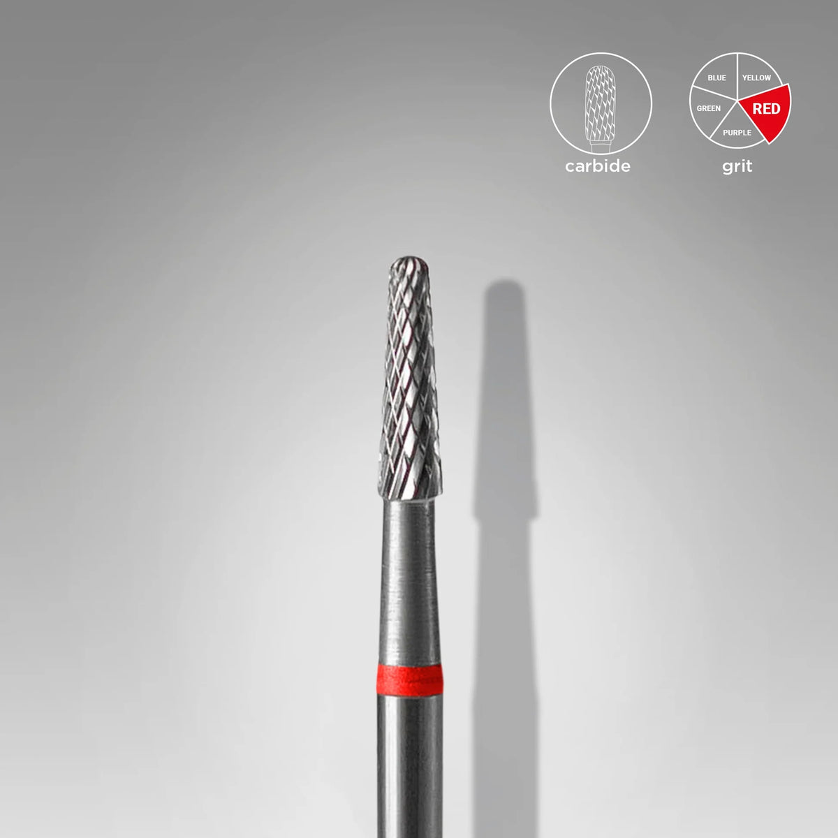STALEKS EXPERT Fresa de carburo tipo cono roja:  diámetro 2,3 mm, parte de trabajo 8 mm