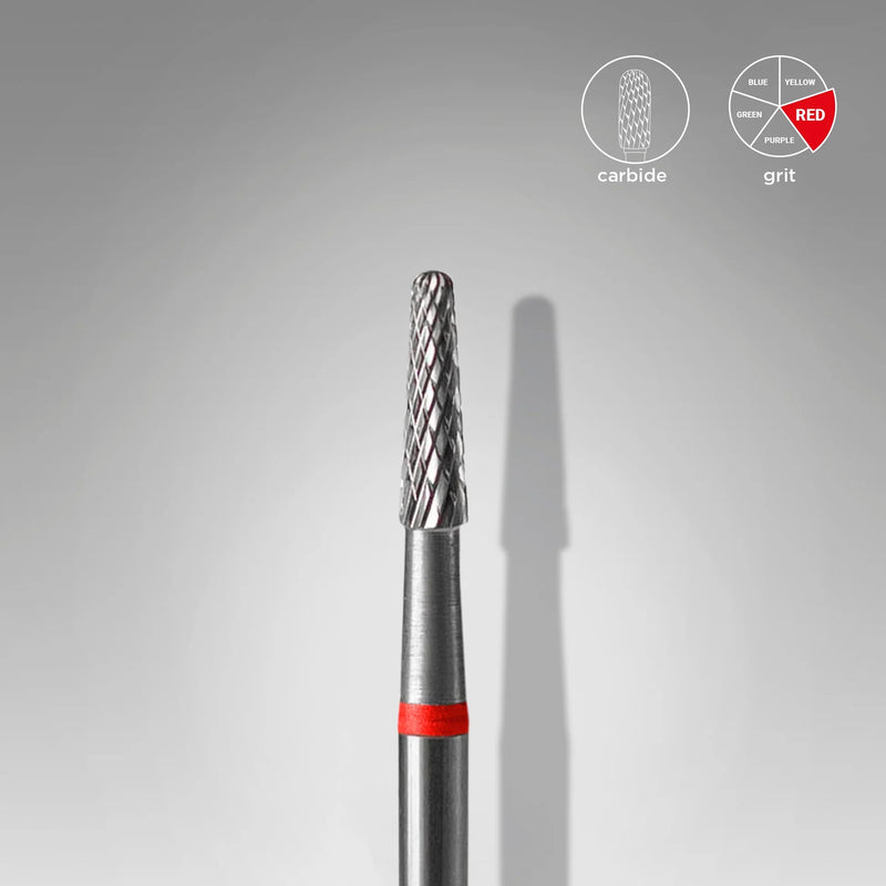 STALEKS EXPERT Fresa de carburo tipo cono roja:  diámetro 2,3 mm, parte de trabajo 8 mm