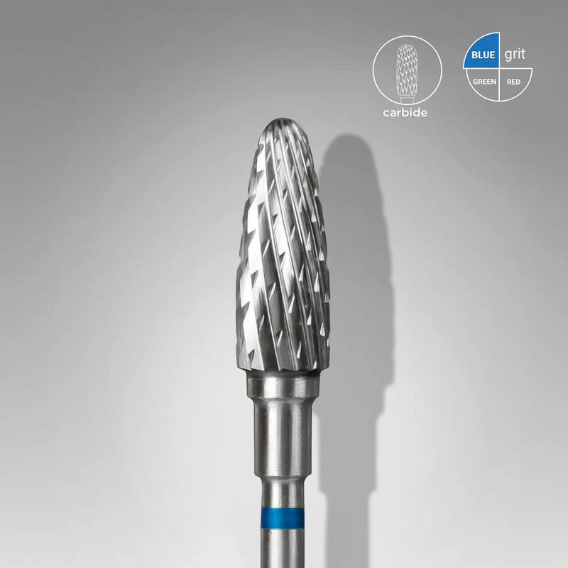 STALEKS EXPERT Fresa de carburo tipo maíz roja/azul, diámetro de la cabeza: 5 mm, parte de trabajo: 13 mm