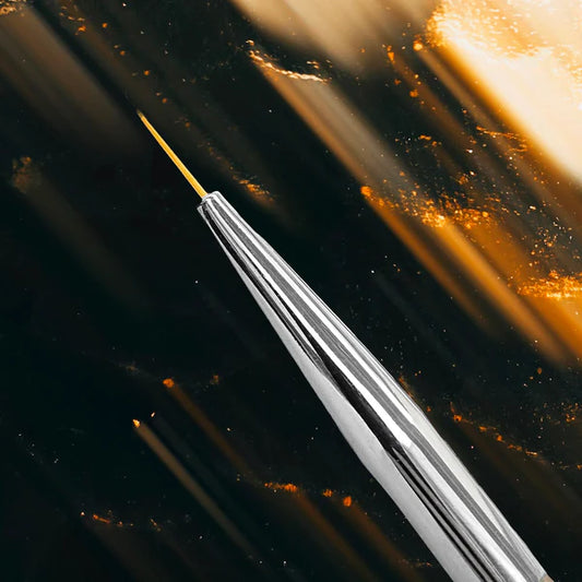 NAILSOFTHENIGHT Nail Art Brush, lineas finissimas, pincel de 10 mm con un práctico mango transparente con efecto iridiscente