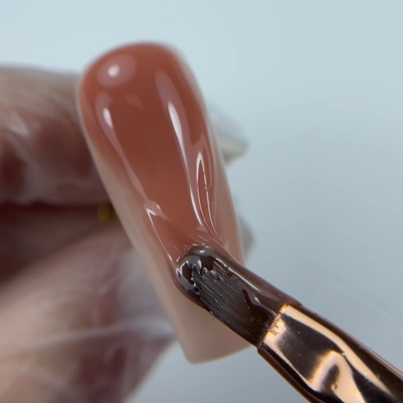 NAILSOFTHEDAY Premium gel 08 — gel constructor ultrafuerte nude/caramelo oscuro con función autonivelante, 30 g