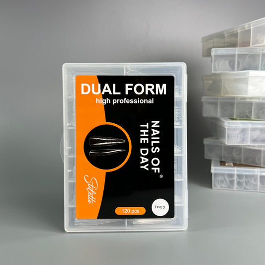 NAILSOFTHEDAY Dual Form Stiletto (Tipo 3) — formas superiores de stiletto/almendra para uñas, 120 piezas