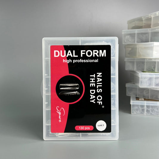 NAILSOFTHEDAY Cuadrado de forma dual (tipo 2): formas superiores, cuadrado ancho/almendrado para uñas, 130 piezas