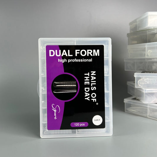 NAILSOFTHEDAY Cuadrado de forma dual (Tipo 5) — cuadrado de forma superior para clavos, 120 piezas