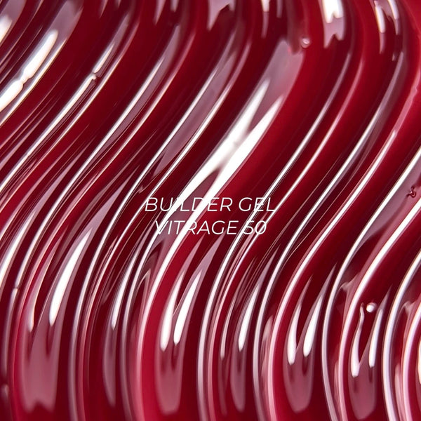 NAILSOFTHEDAY Builder gel 50 Vitrage — gel constructor vitral rojo para extensión de uñas, 15 ml