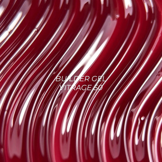 NAILSOFTHEDAY Builder gel 50 Vitrage — gel constructor vitral rojo para extensión de uñas, 15 ml