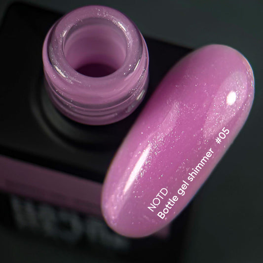 NAILSOFTHEDAY Botella gel shimmer 05 – gel violeta ultrafuerte con brillo plateado, 10 ml