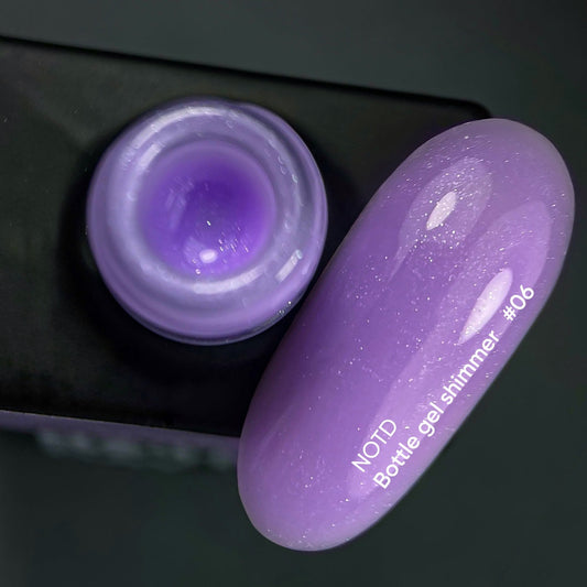 NAILSOFTHEDAY Botella gel shimmer 06 – gel violeta ultrafuerte con brillo plateado, 10 ml