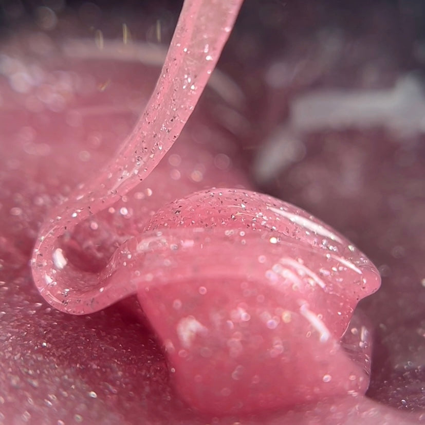 NAILSOFTHENIGHT Sparkle builder gel 06 — gel constructor reflectante melocotón, 15 ml