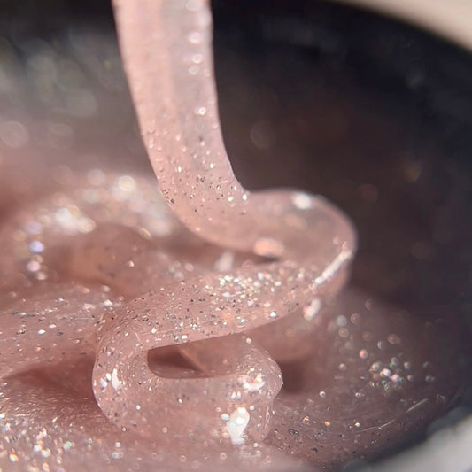 NAILSOFTHENIGHT Sparkle builder gel 02 — gel de construcción reflectante beige, 15 ml